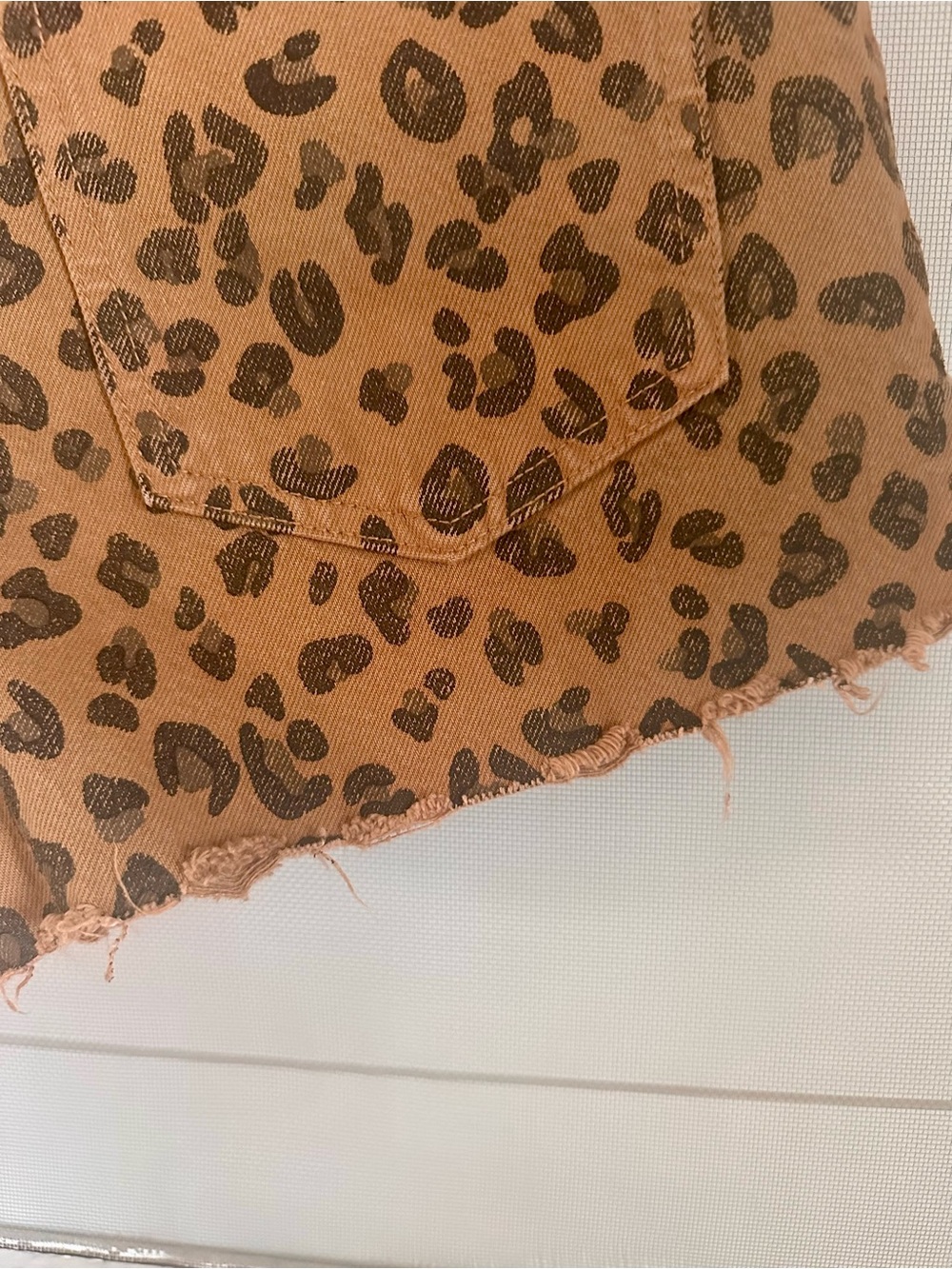 Abercrombie & Fitch Leopard Print Jean Shorts - Picture 2 of 7